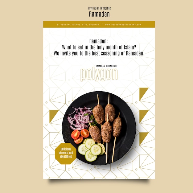 Free PSD ramadan celebration invitation template