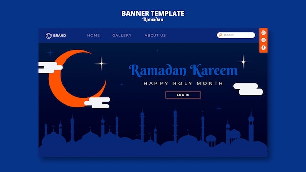 Free PSD ramadan celebration landing page template