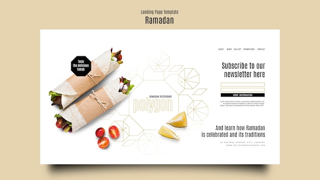 Free PSD ramadan celebration landing page template