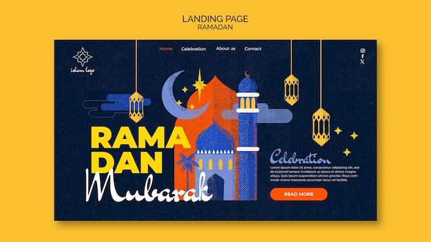 Free PSD ramadan celebration landing page template