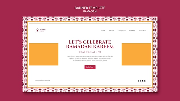 Free PSD ramadan celebration landing page