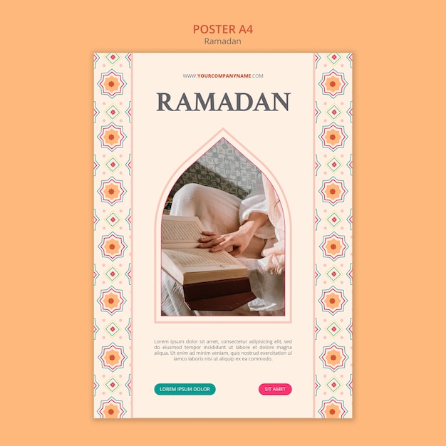 Free PSD ramadan celebration poster template