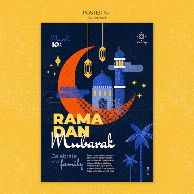 Free PSD ramadan celebration poster template