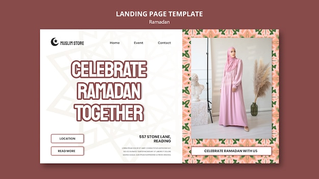 Free PSD ramadan celebration web template