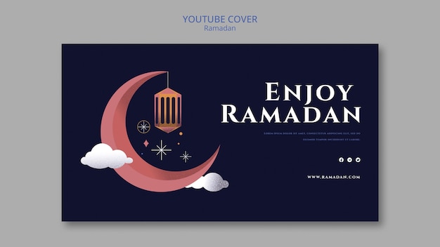 Free PSD ramadan celebration youtube cover template