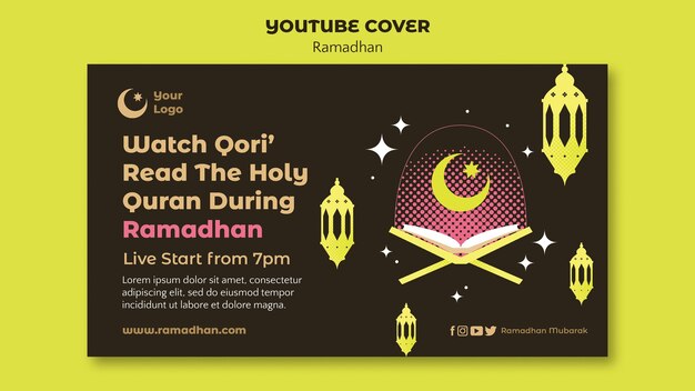 Free PSD ramadan celebration youtube cover template