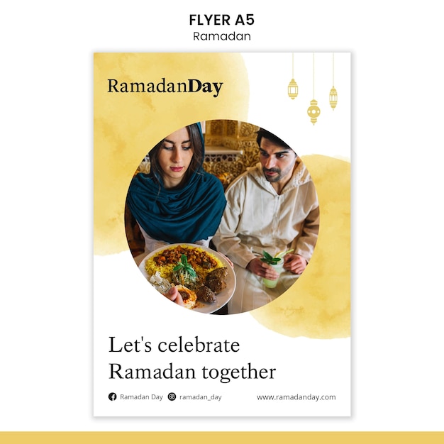 Ramadan event poster template with photo