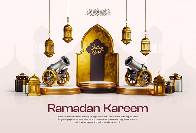 Free PSD ramadan kareem 3d social media banner design template