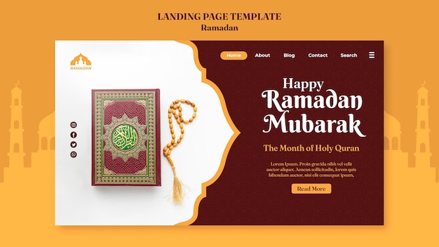 Free PSD ramadan kareem landing page template