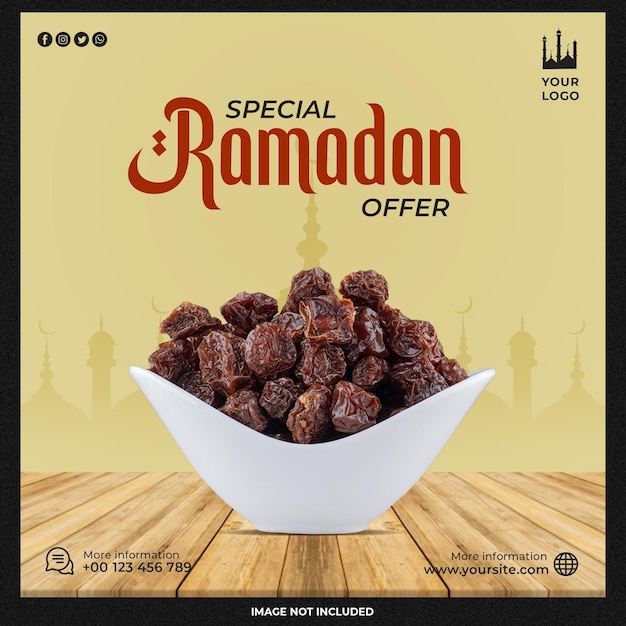 Free PSD ramadan kareem social media post template design