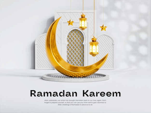 Free PSD ramadan mubarak 3d banner design template