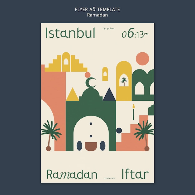 Free PSD ramadan vertical flyer template