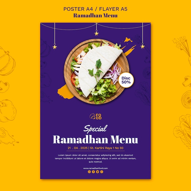 Free PSD ramadhan menu flyer template