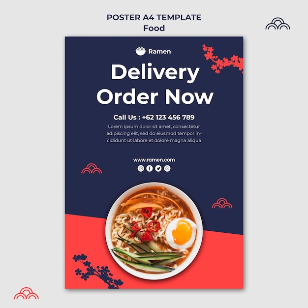 Ramen delivery poster template