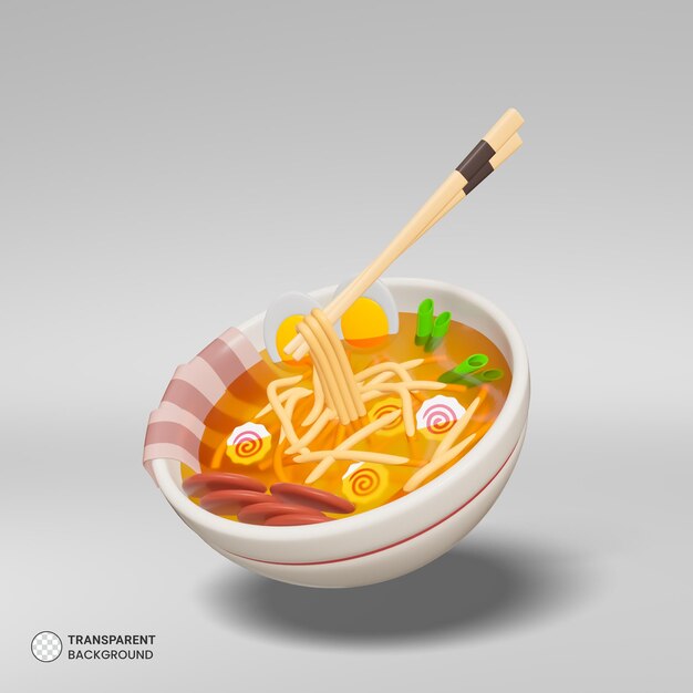 Ramen Icon Isolated 3d render Ilustration