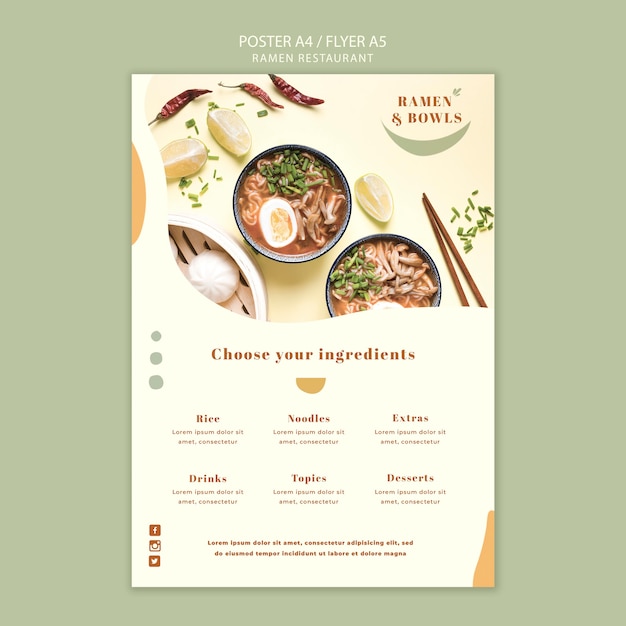 Ramen restaurant poster template