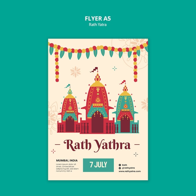 Free PSD rath yatra celebration template