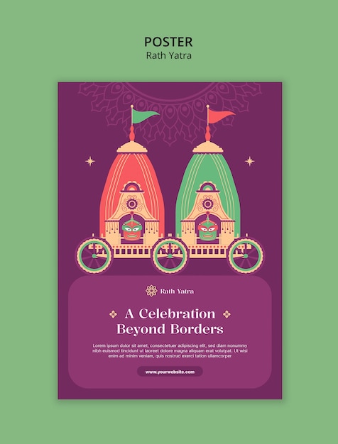 Free PSD rath yatra template design