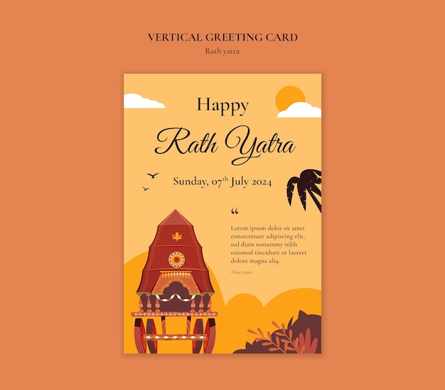 Free PSD rath yatra template design