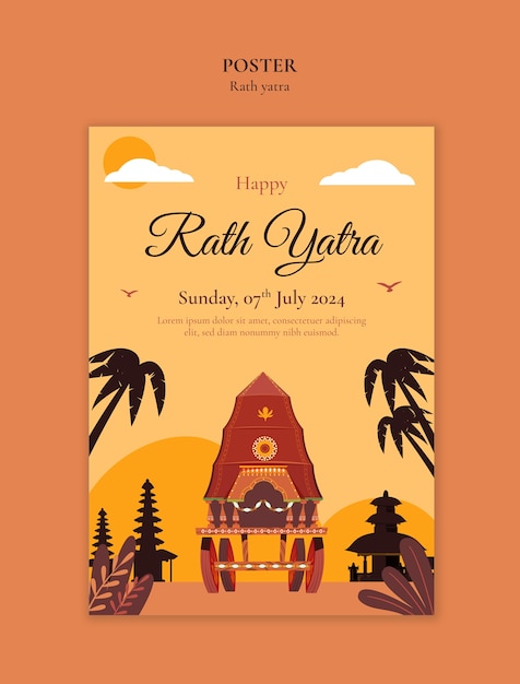 Free PSD rath yatra template design