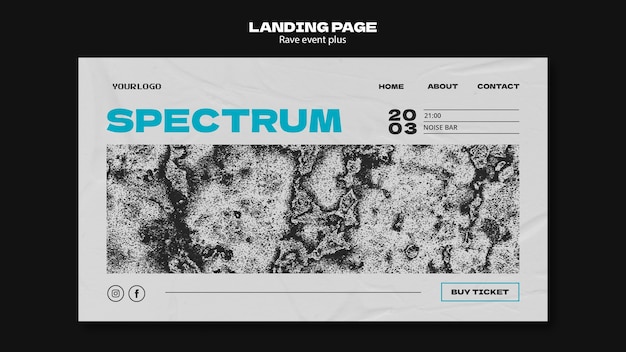 Free PSD rave event  landing page template