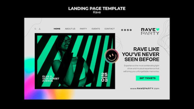 Free PSD rave party template  design