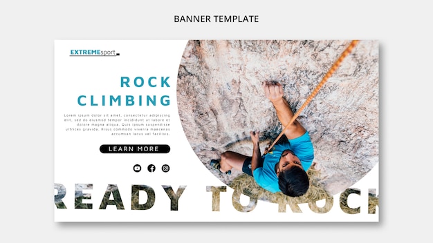 Free PSD ready to rock climbing banner template