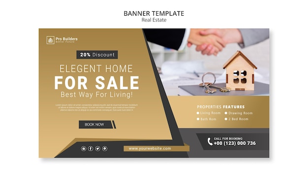 Free PSD real estate banner template