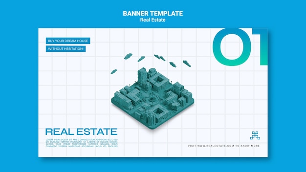 Free PSD real estate  banner template