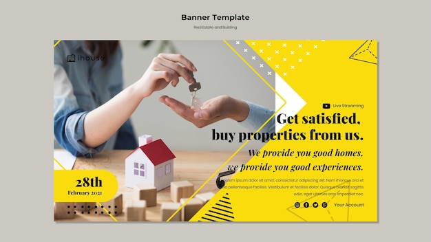 Free PSD real estate banner template