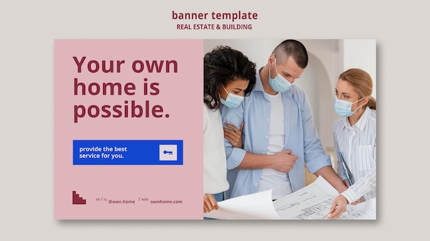 Free PSD real estate and building banner template