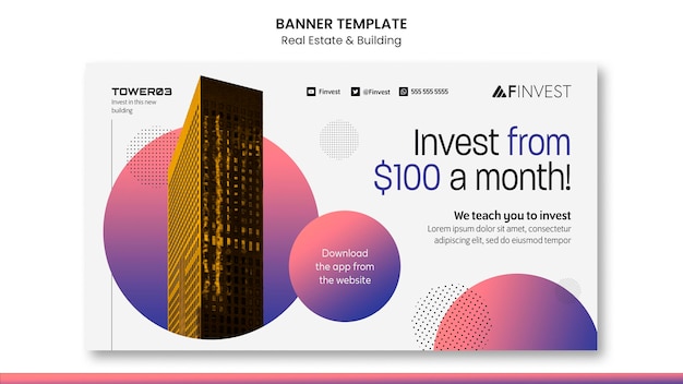 Free PSD real estate and building banner template