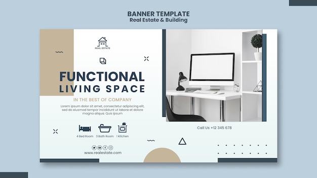 Real estate and building horizontal banner