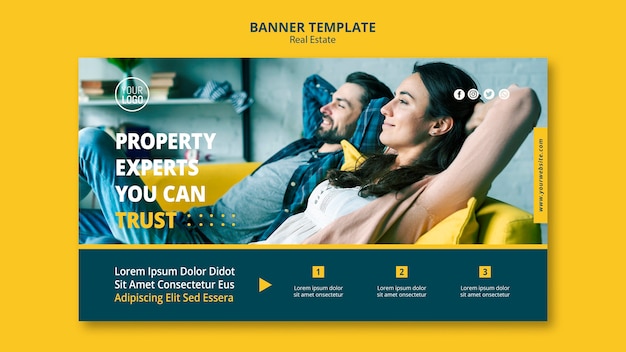 Free PSD real estate concept banner design