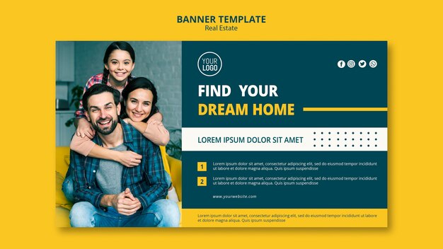 Real estate concept horizontal banner style