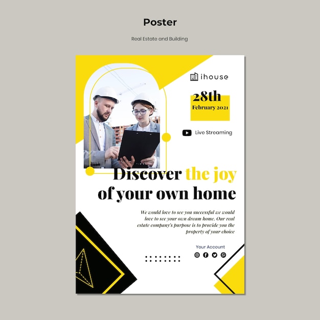 Real estate concept poster template