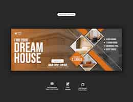 Free PSD real estate house property facebook cover banner template