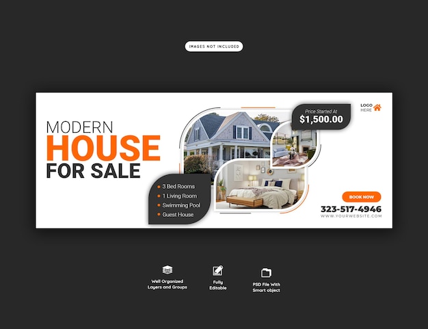 Real estate house property facebook cover banner template