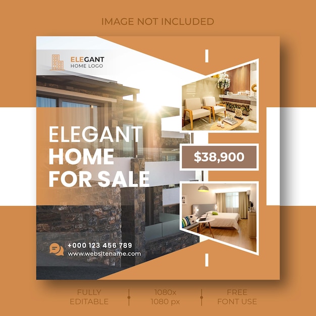 Free PSD real estate house property social media or instagram post template