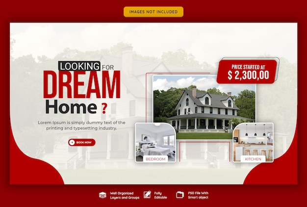 Free PSD real estate house property web banner template