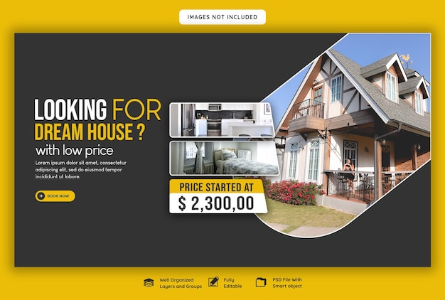 Real estate house property web banner template