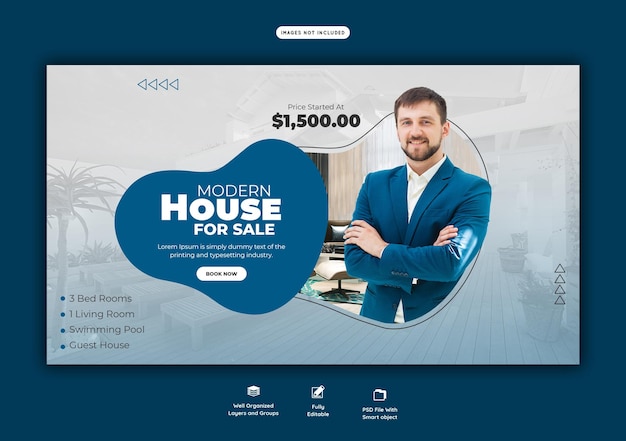 Real estate house property web banner template