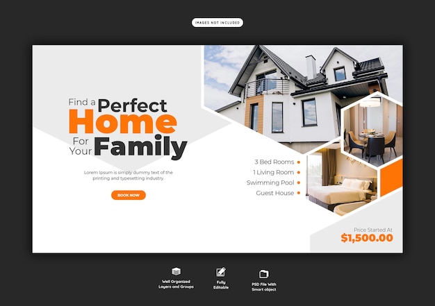 Real estate house property web banner template