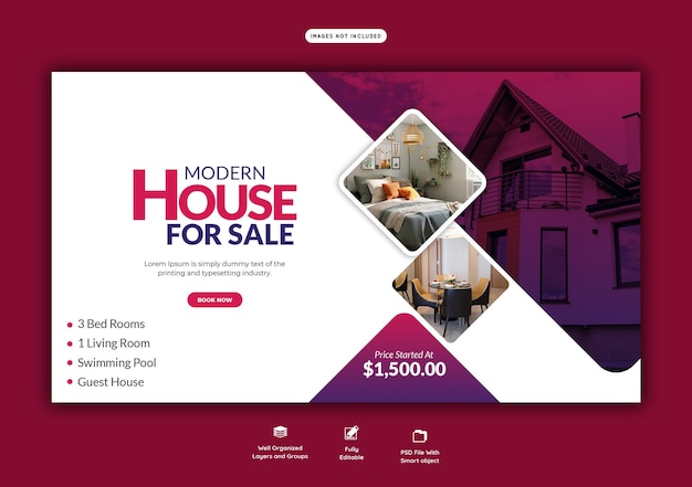 Free PSD real estate house property web banner template