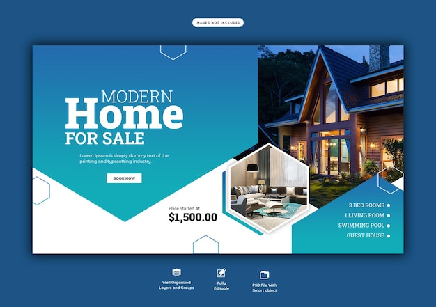 Free PSD real estate house property web banner template