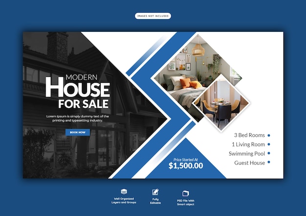 Real estate house property web banner template