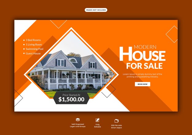 Real estate house property web banner template