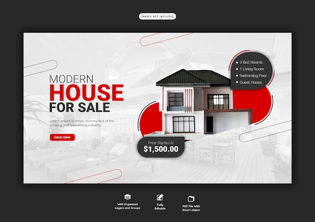 Real estate house property web banner template