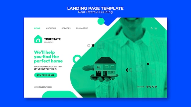 Free PSD real estate landing page template