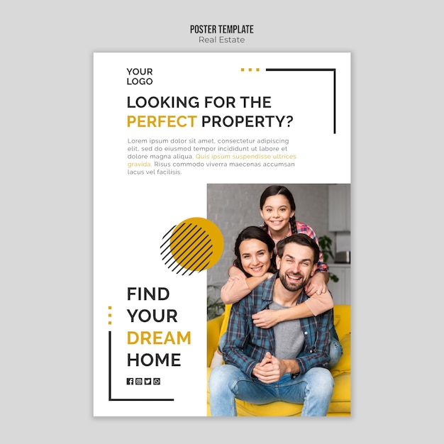 Real estate poster template design